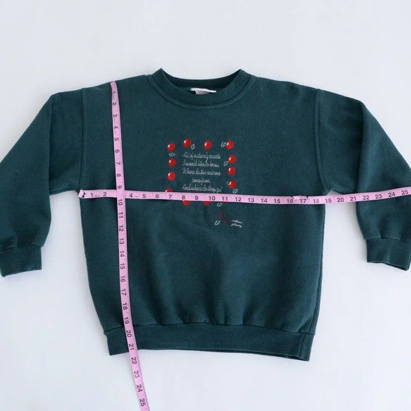Vintage Northern  Getaway Green Fall Apple Crewneck Sweater M - Picture 4 of 10